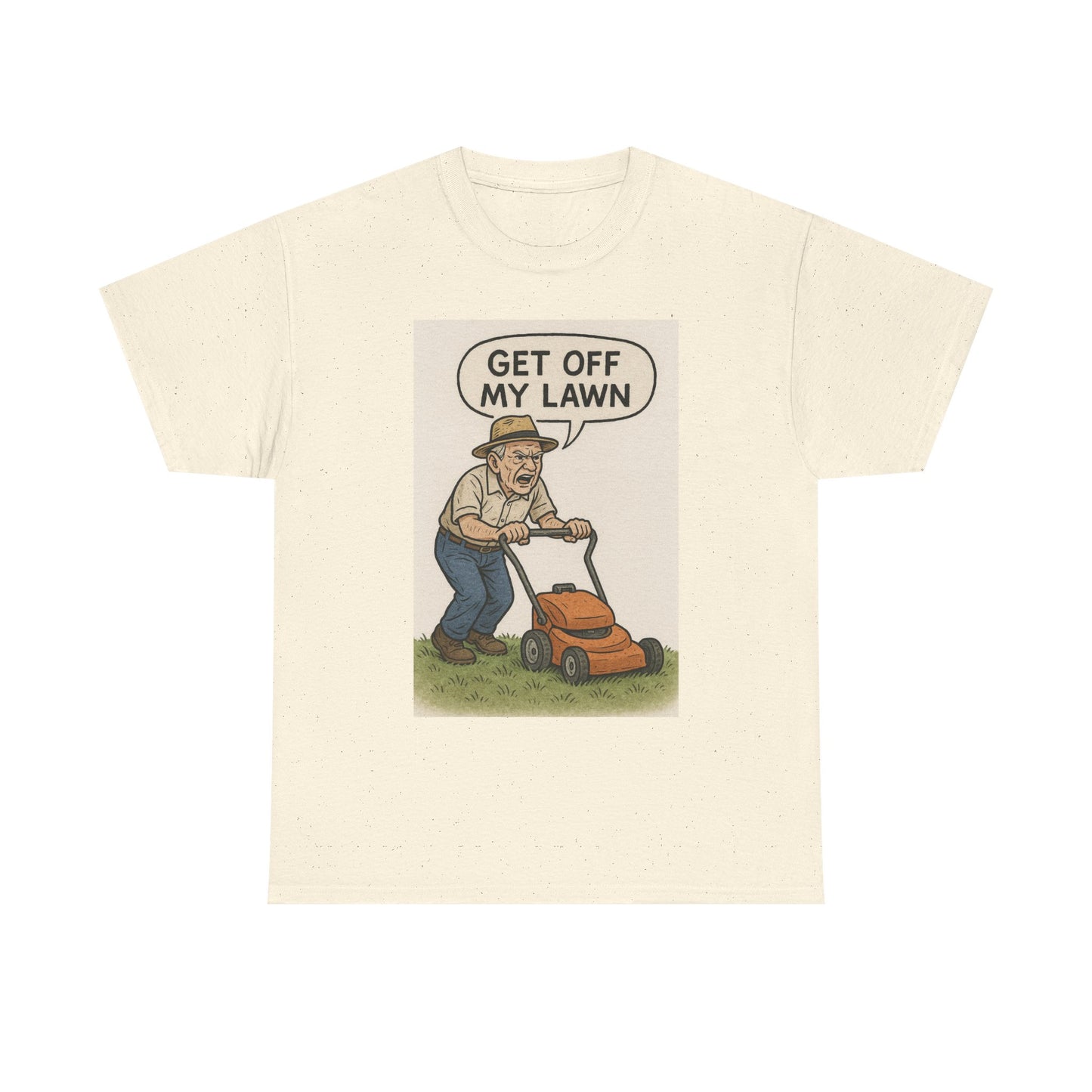 Get Off My Lawn Graphic Tee | Funny Unisex Cotton T-Shirt, Gift for Gardeners, Dad Humor Shirt, Lawn Care Lover's Apparel
