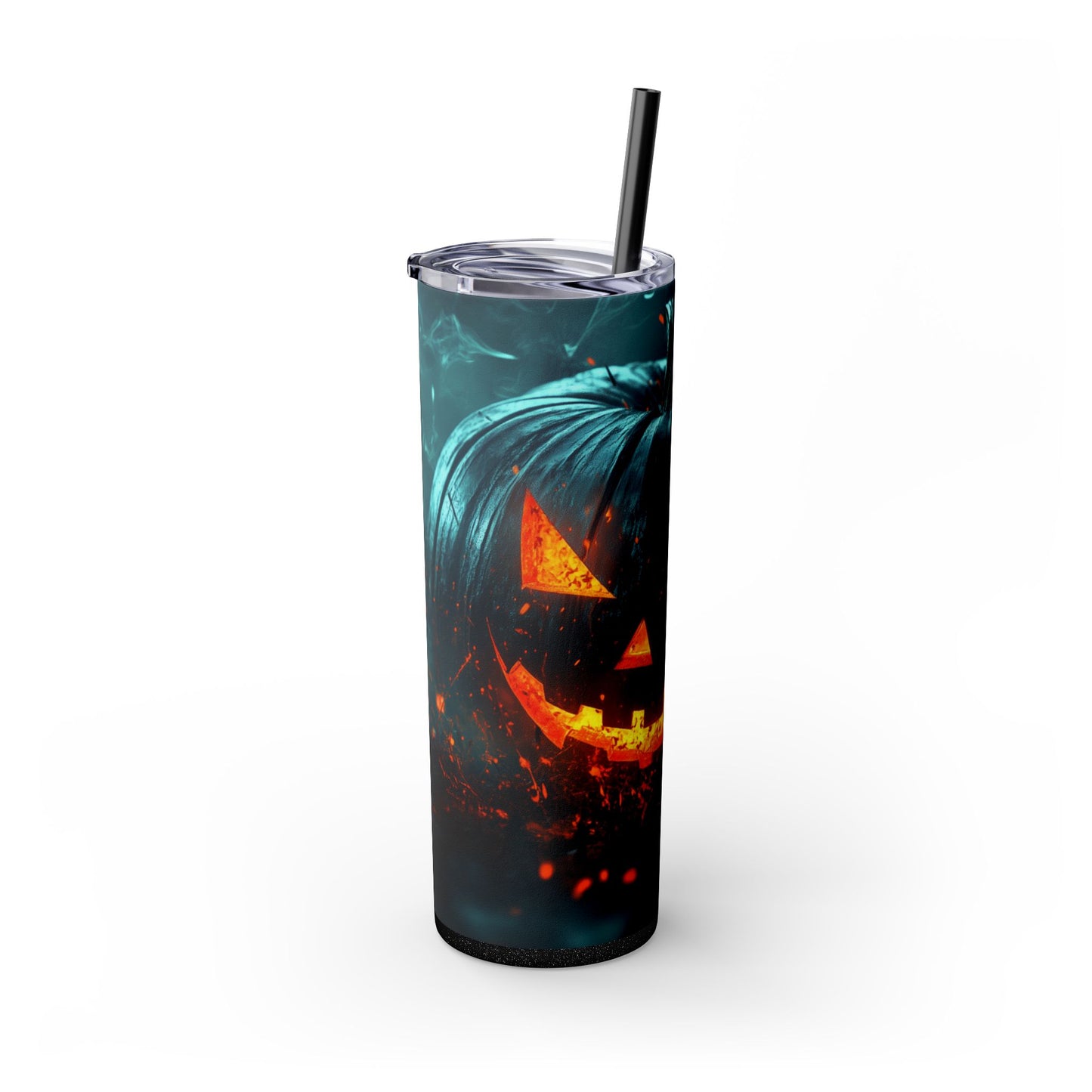Evil Pumpkin - Skinny Tumbler with Straw, 20oz