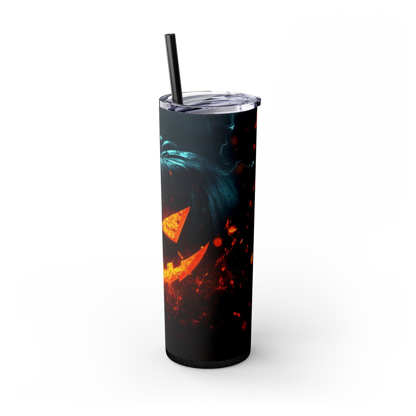Evil Pumpkin - Skinny Tumbler with Straw, 20oz