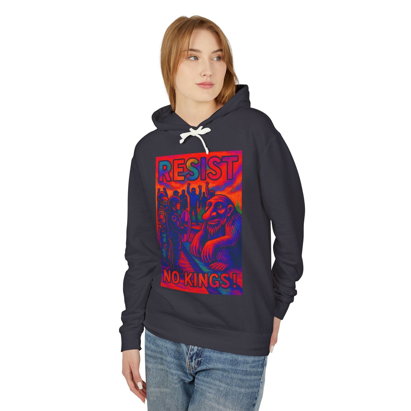 Seattle Troll Lightweight Hoodie - Resist No Kings Design