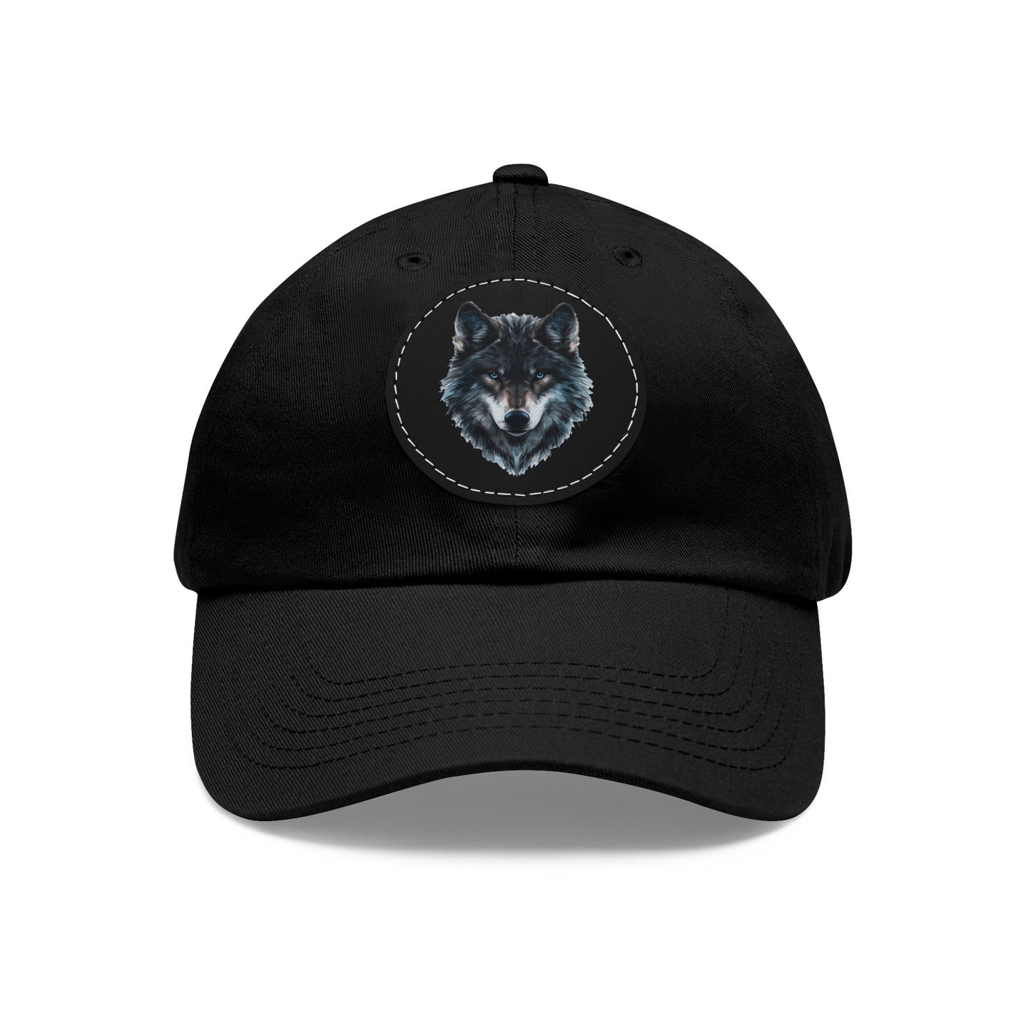 Wolf - Dad Hat with Leather Patch (Round)