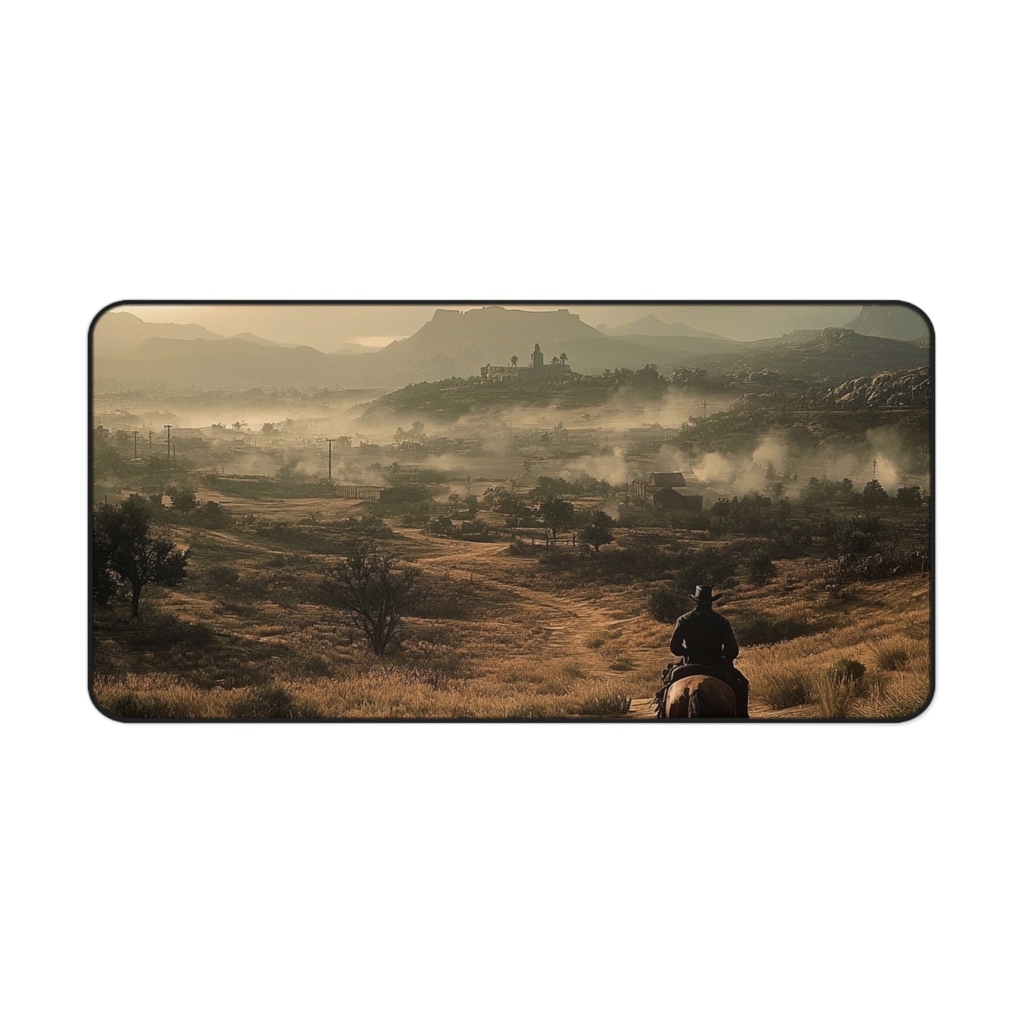 Wide Gaming Desk Mat RDR themed.