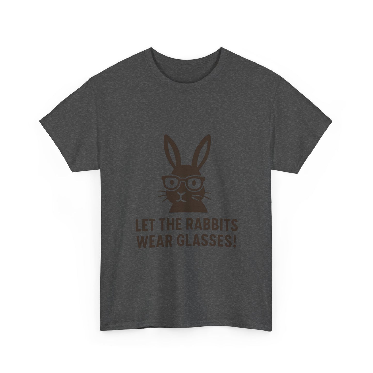 Playful Rabbit Graphic Tee - Let The Rabbits Wear Glasses!, Animal Lover Gift, Funny T-Shirt, Cute Casual Wear, Perfect for Birthdays