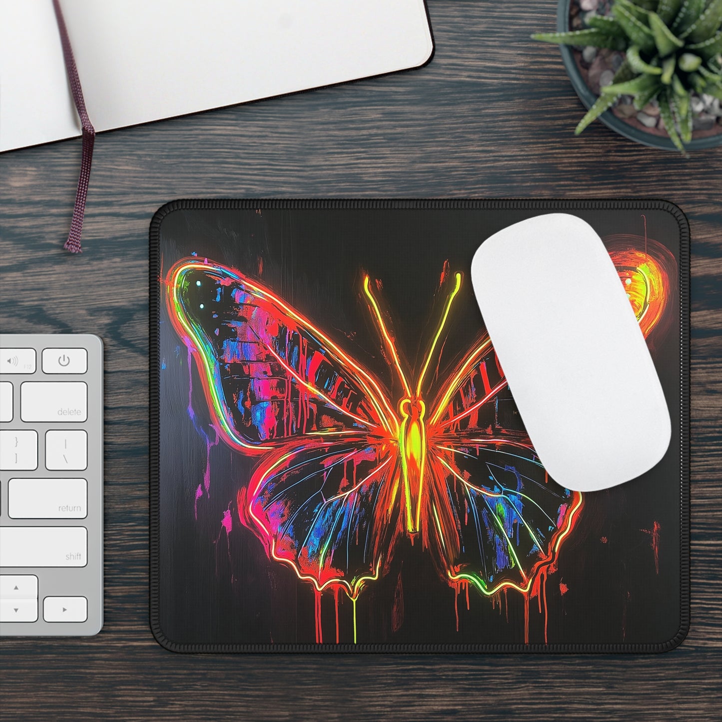 Neon Butterfly - Gaming Mouse Pad