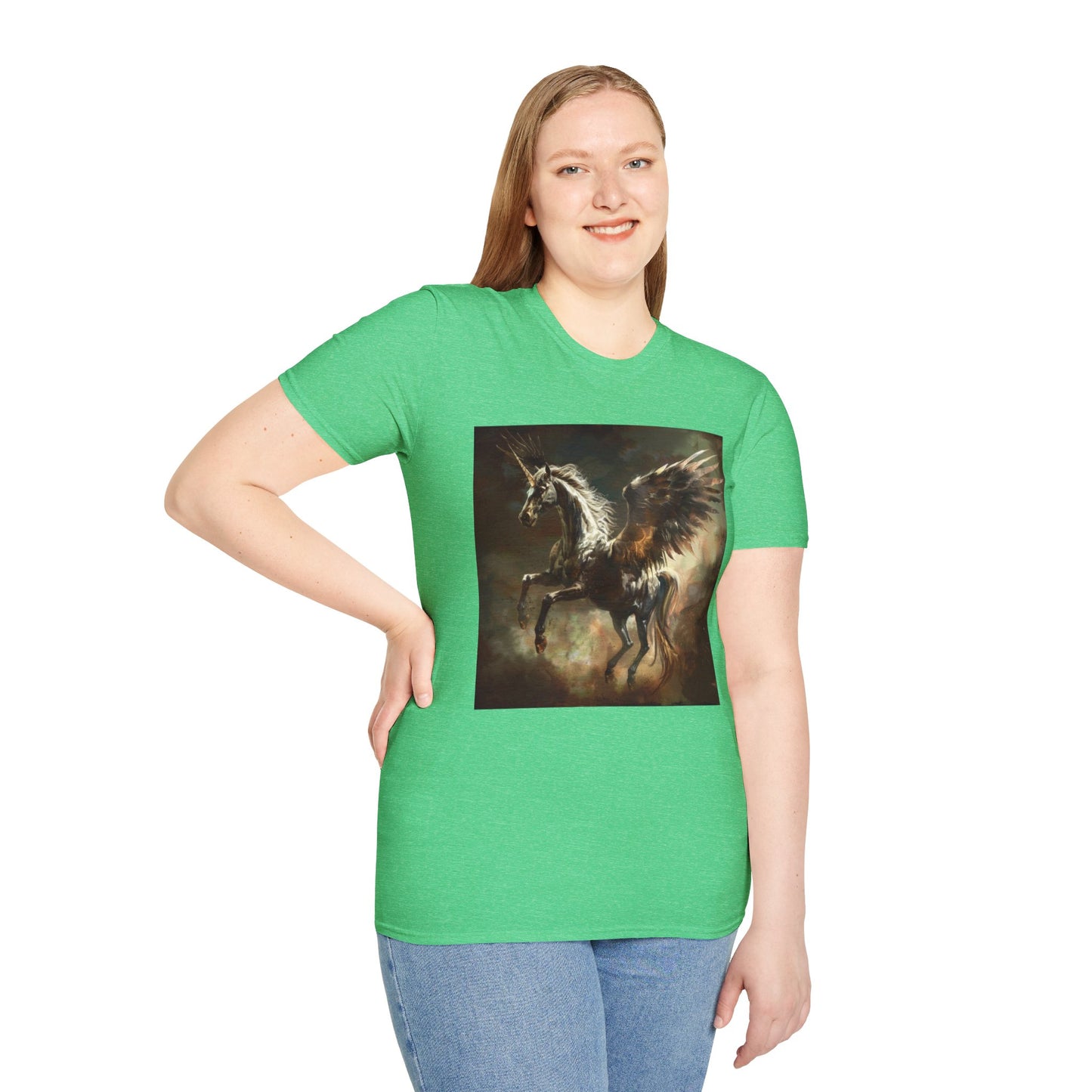 Pegasus flying Unicorn - Unisex Softstyle T-Shirt