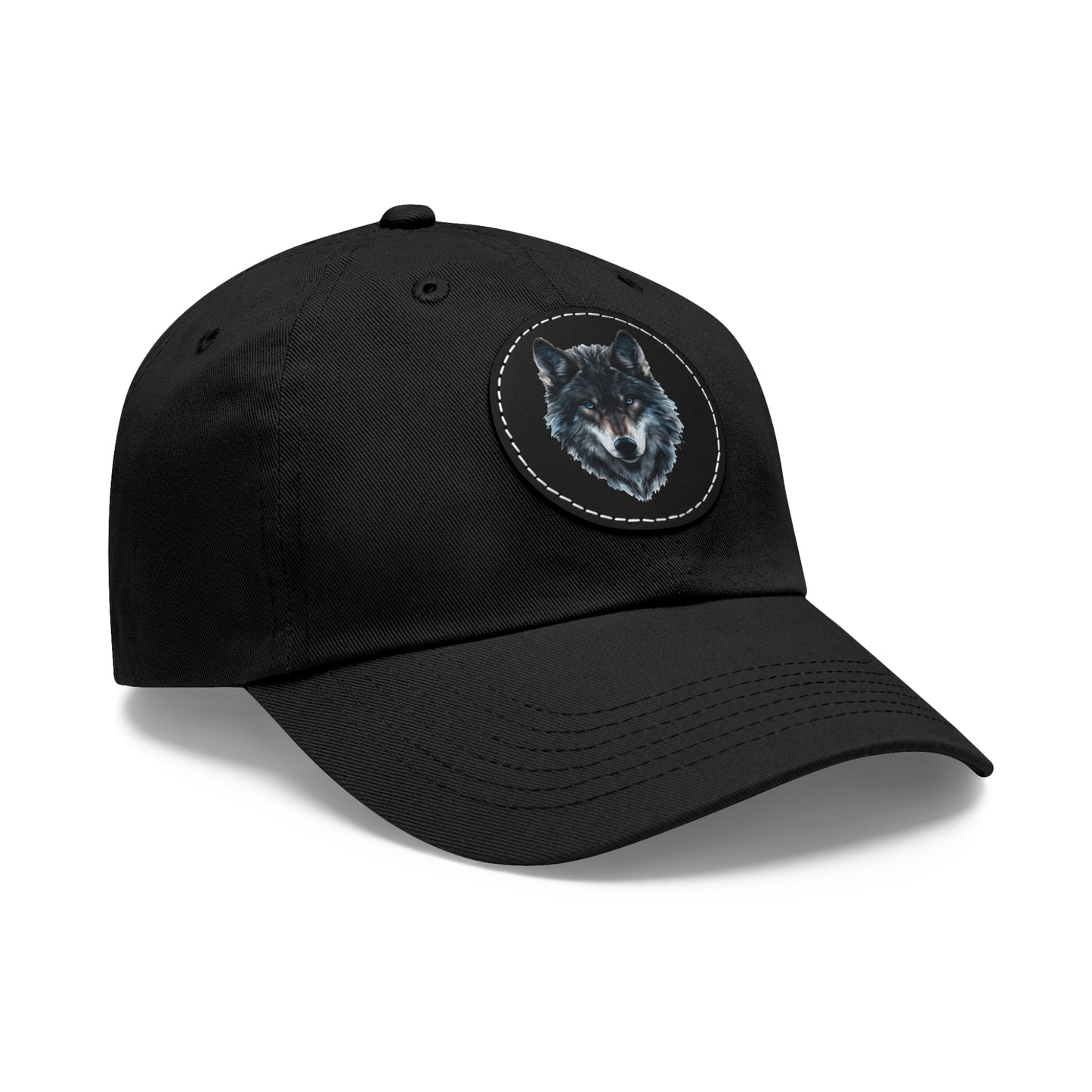 Wolf - Dad Hat with Leather Patch (Round)