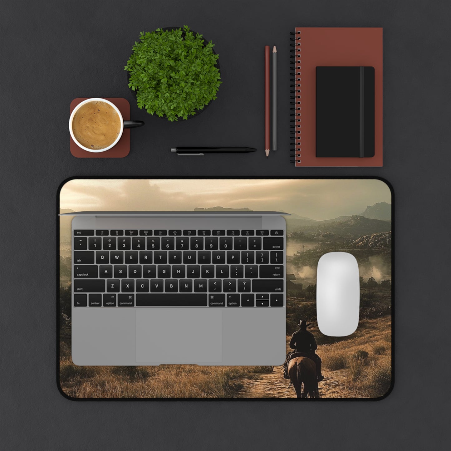 Wide Gaming Desk Mat RDR themed.