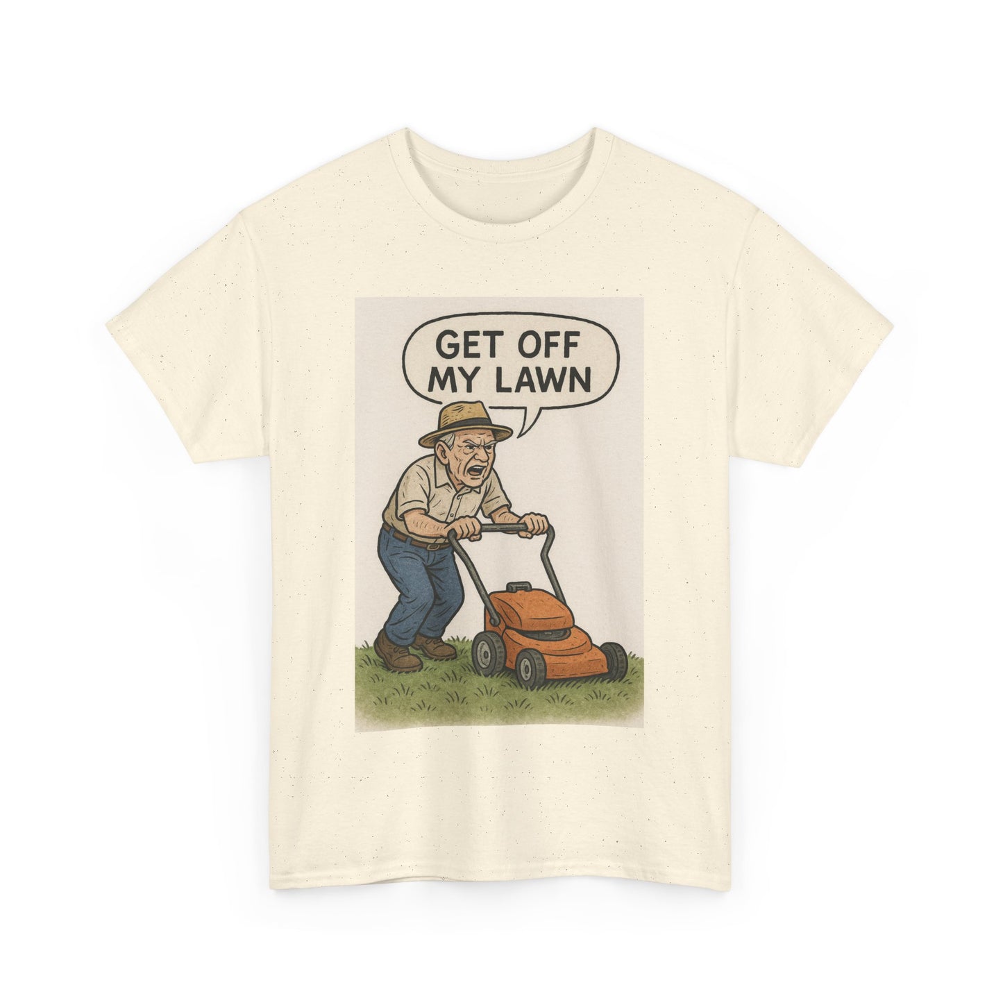 Get Off My Lawn Graphic Tee | Funny Unisex Cotton T-Shirt, Gift for Gardeners, Dad Humor Shirt, Lawn Care Lover's Apparel