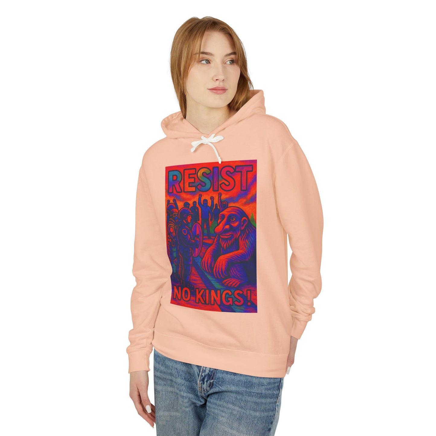 Seattle Troll Lightweight Hoodie - Resist No Kings Design