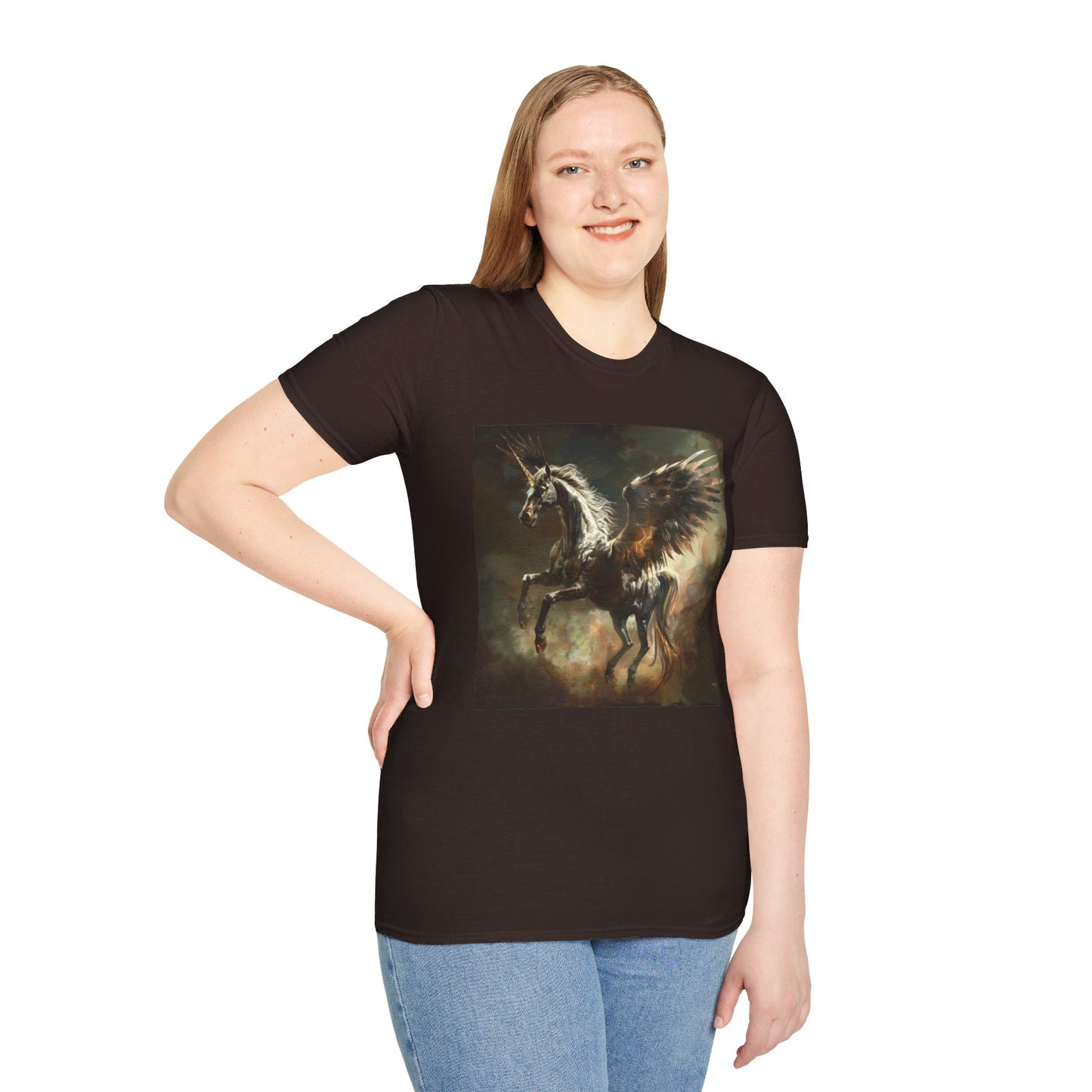 Pegasus flying Unicorn - Unisex Softstyle T-Shirt