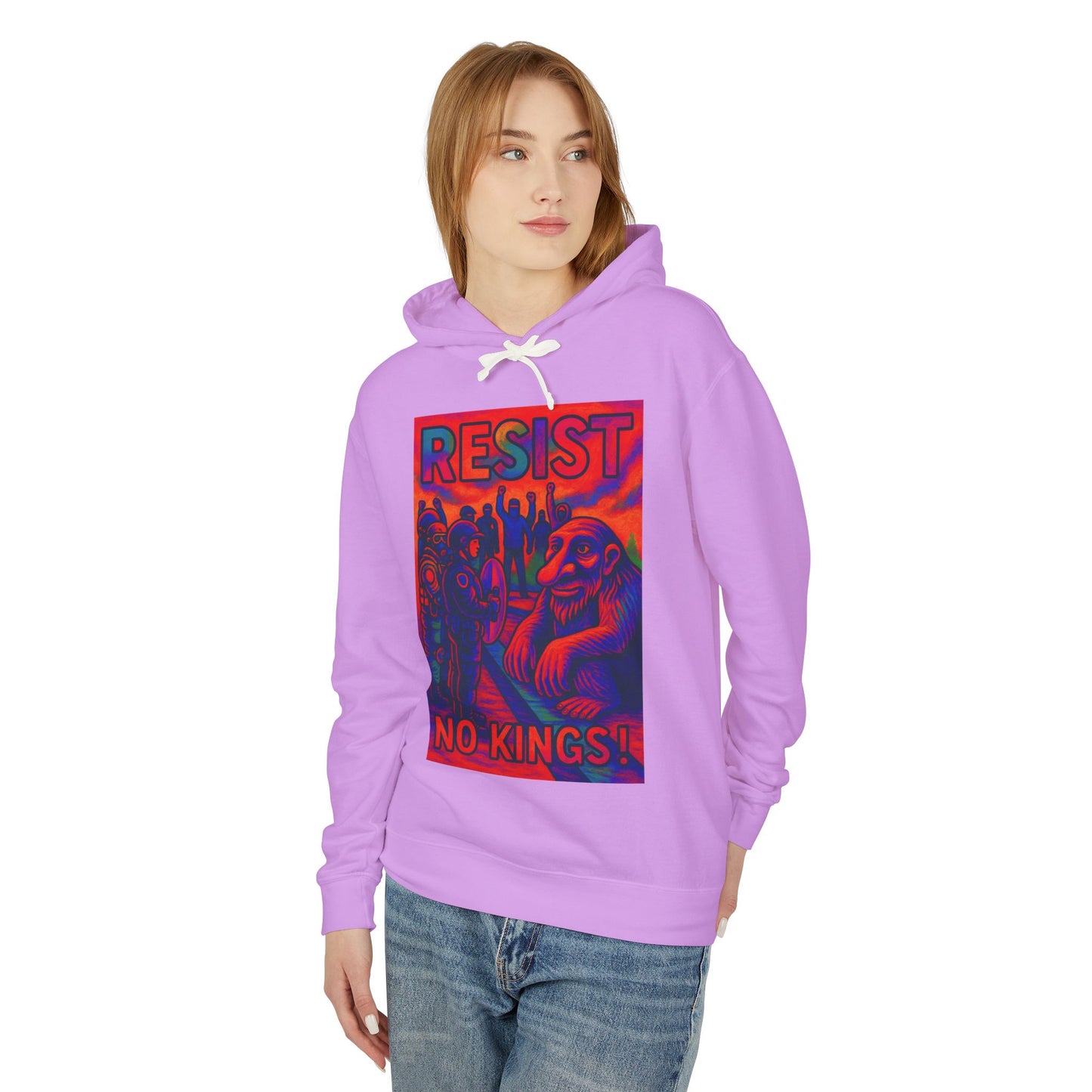 Seattle Troll Lightweight Hoodie - Resist No Kings Design