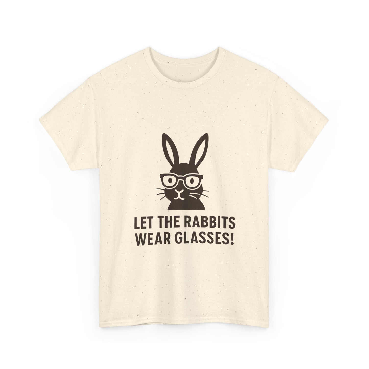 Playful Rabbit Graphic Tee - Let The Rabbits Wear Glasses!, Animal Lover Gift, Funny T-Shirt, Cute Casual Wear, Perfect for Birthdays