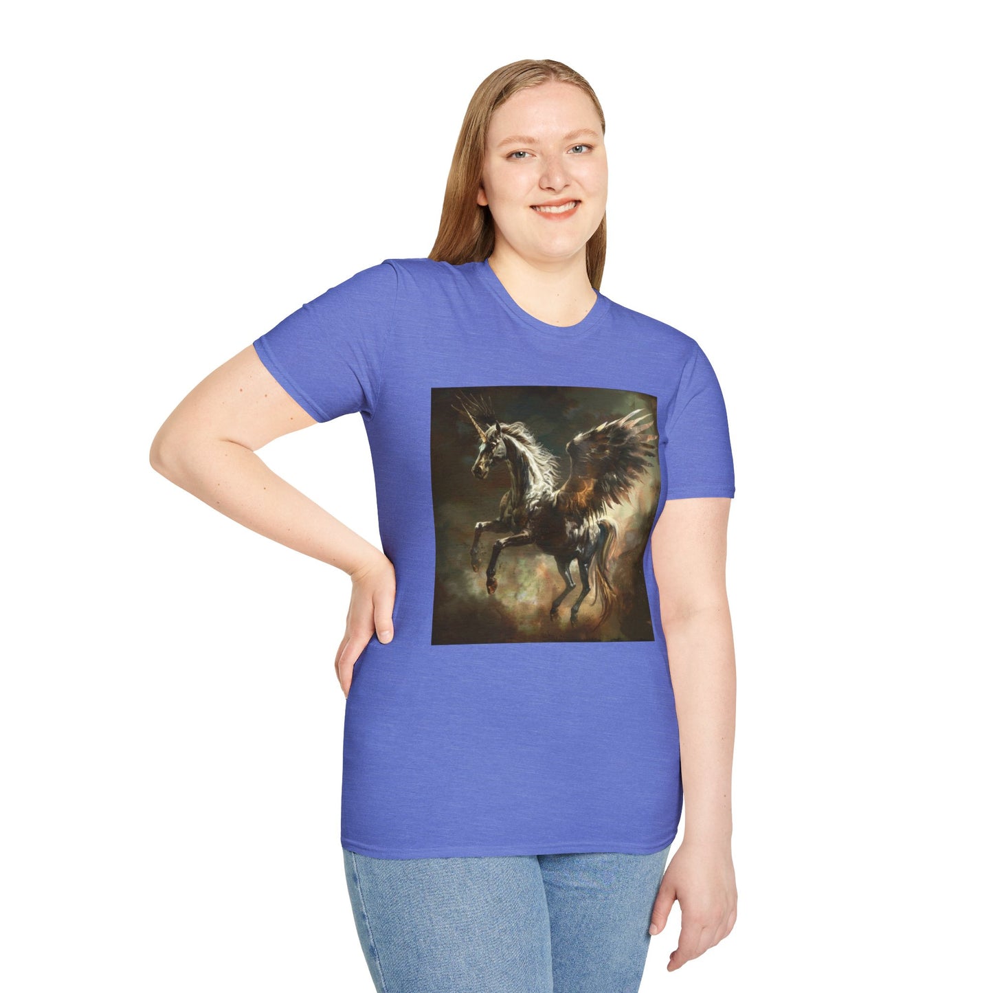 Pegasus flying Unicorn - Unisex Softstyle T-Shirt