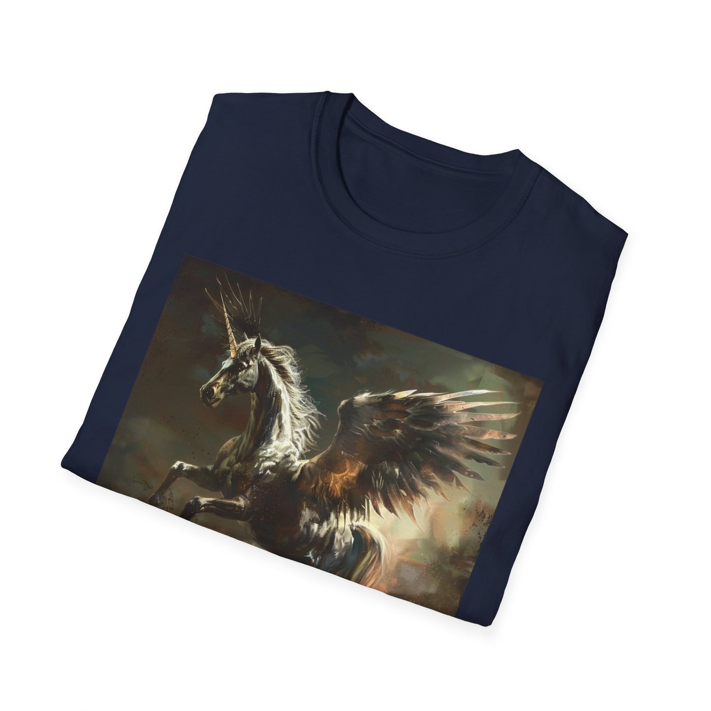 Pegasus flying Unicorn - Unisex Softstyle T-Shirt