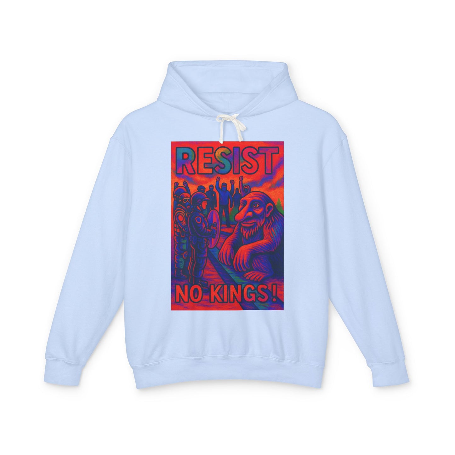 Seattle Troll Lightweight Hoodie - Resist No Kings Design