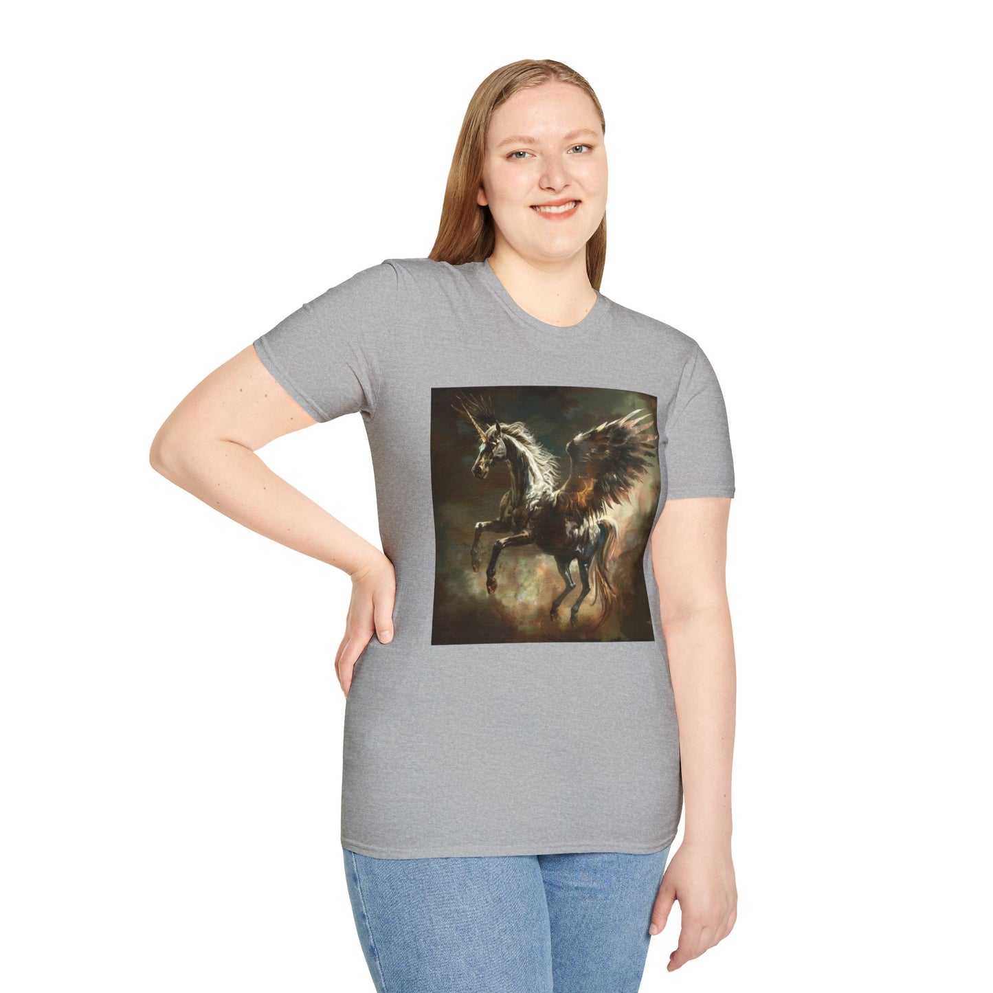 Pegasus flying Unicorn - Unisex Softstyle T-Shirt