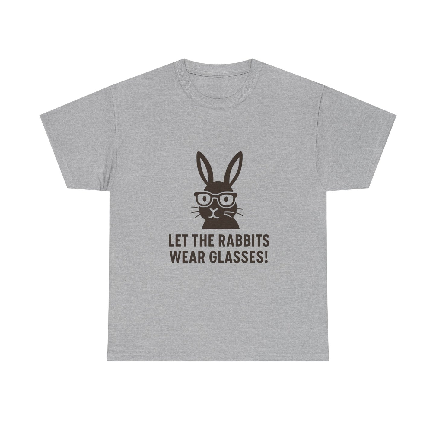 Playful Rabbit Graphic Tee - Let The Rabbits Wear Glasses!, Animal Lover Gift, Funny T-Shirt, Cute Casual Wear, Perfect for Birthdays