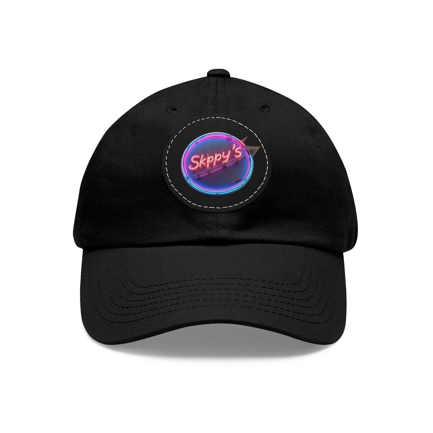 Skippys - Dad Hat with Leather Patch (Round)