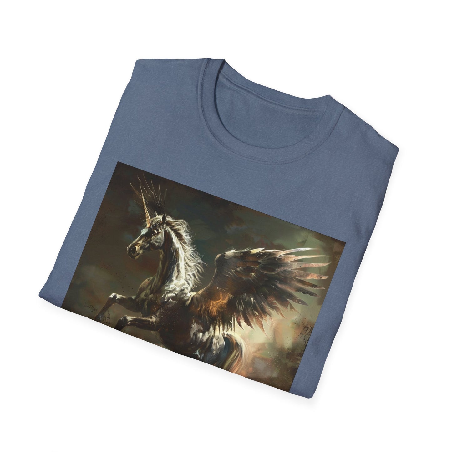 Pegasus flying Unicorn - Unisex Softstyle T-Shirt