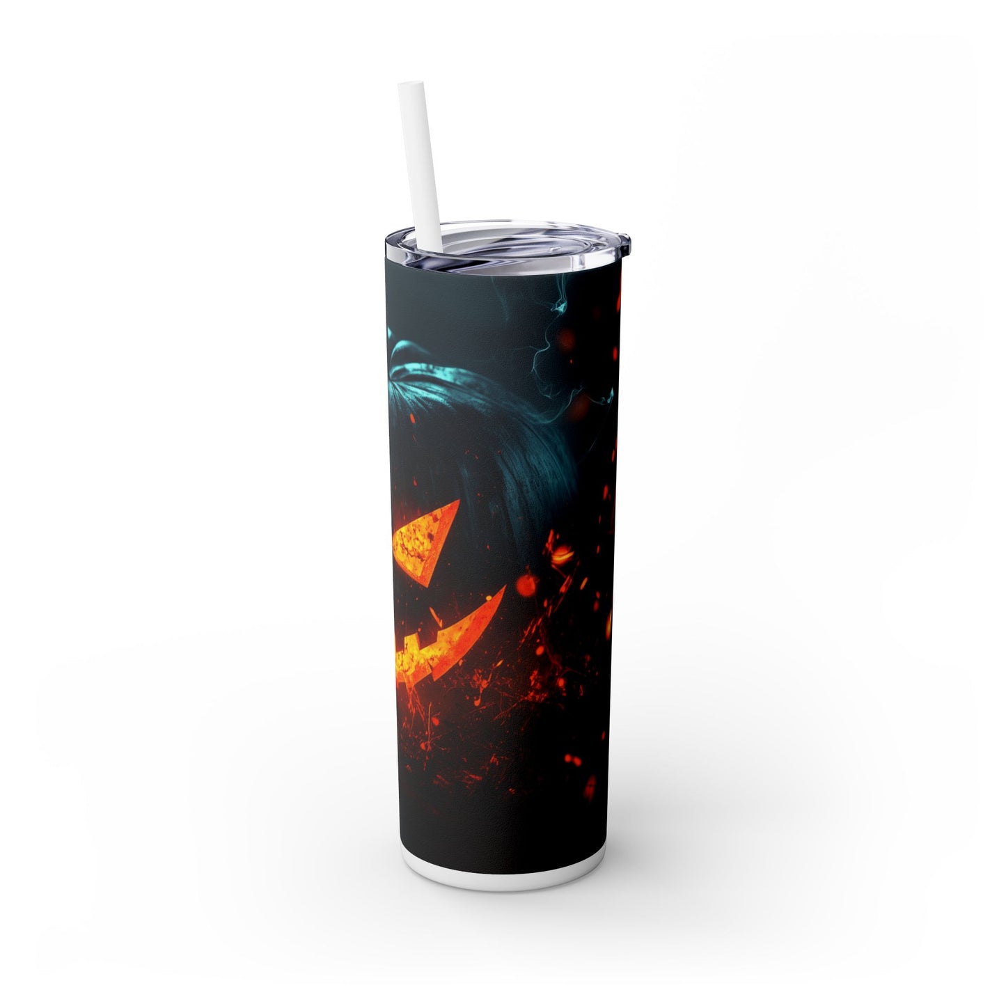 Evil Pumpkin - Skinny Tumbler with Straw, 20oz