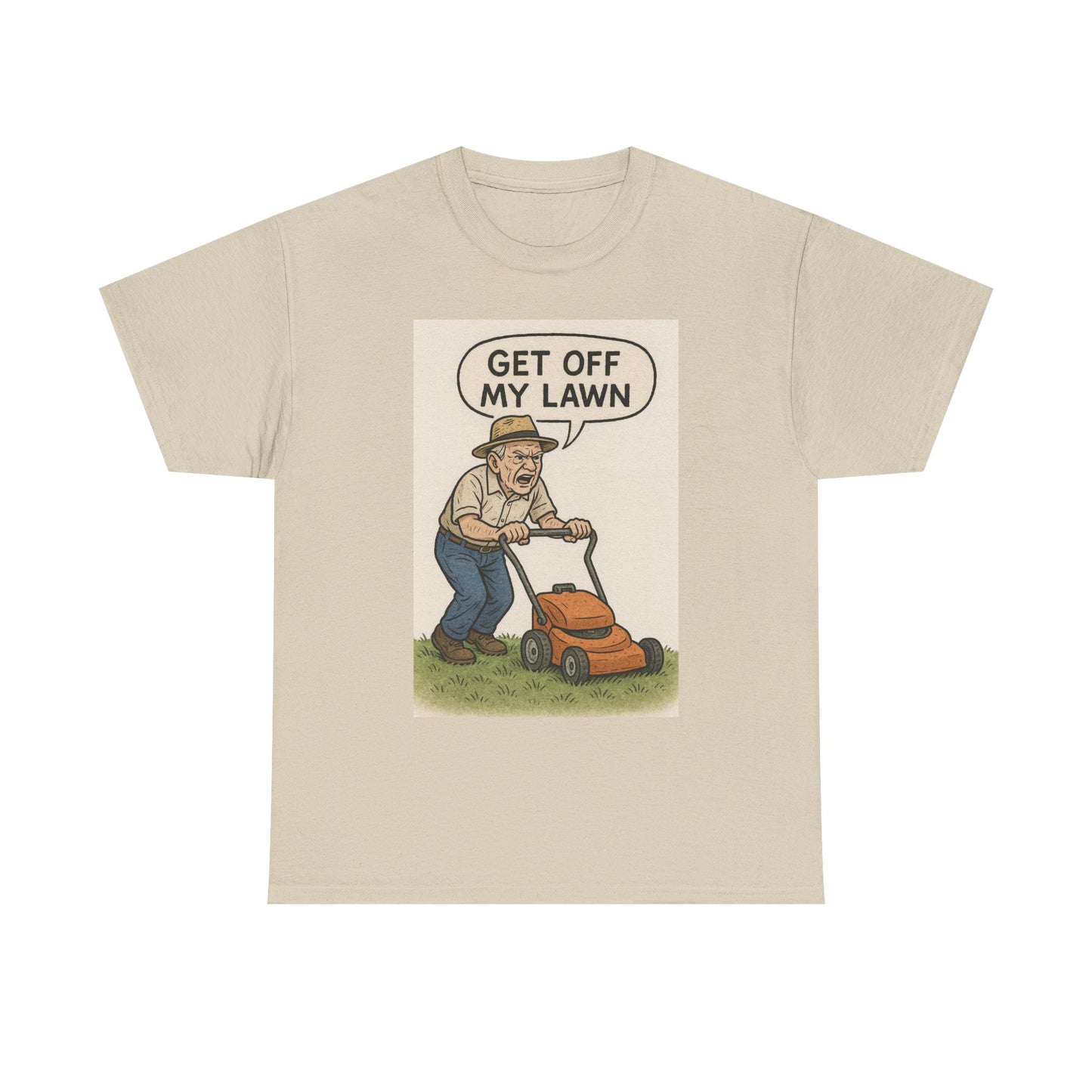 Get Off My Lawn Graphic Tee | Funny Unisex Cotton T-Shirt, Gift for Gardeners, Dad Humor Shirt, Lawn Care Lover's Apparel