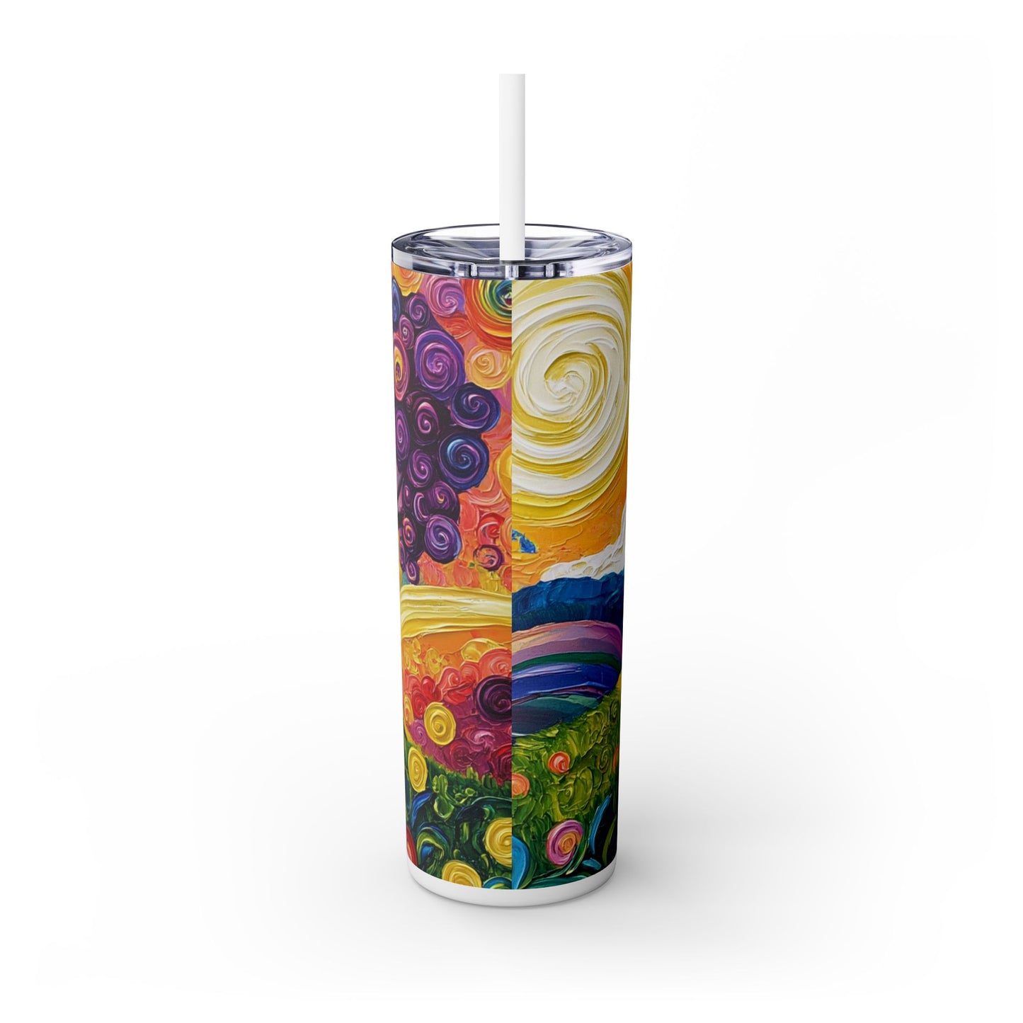 Field of spiral dreams - Skinny Tumbler with Straw, 20oz