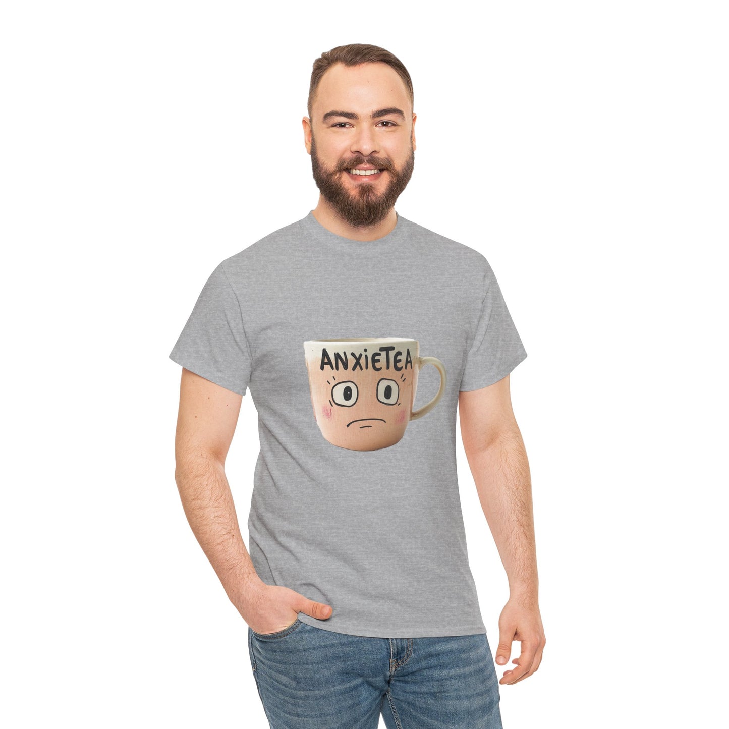 A cup of AnxieTea - Unisex Heavy Cotton Tee