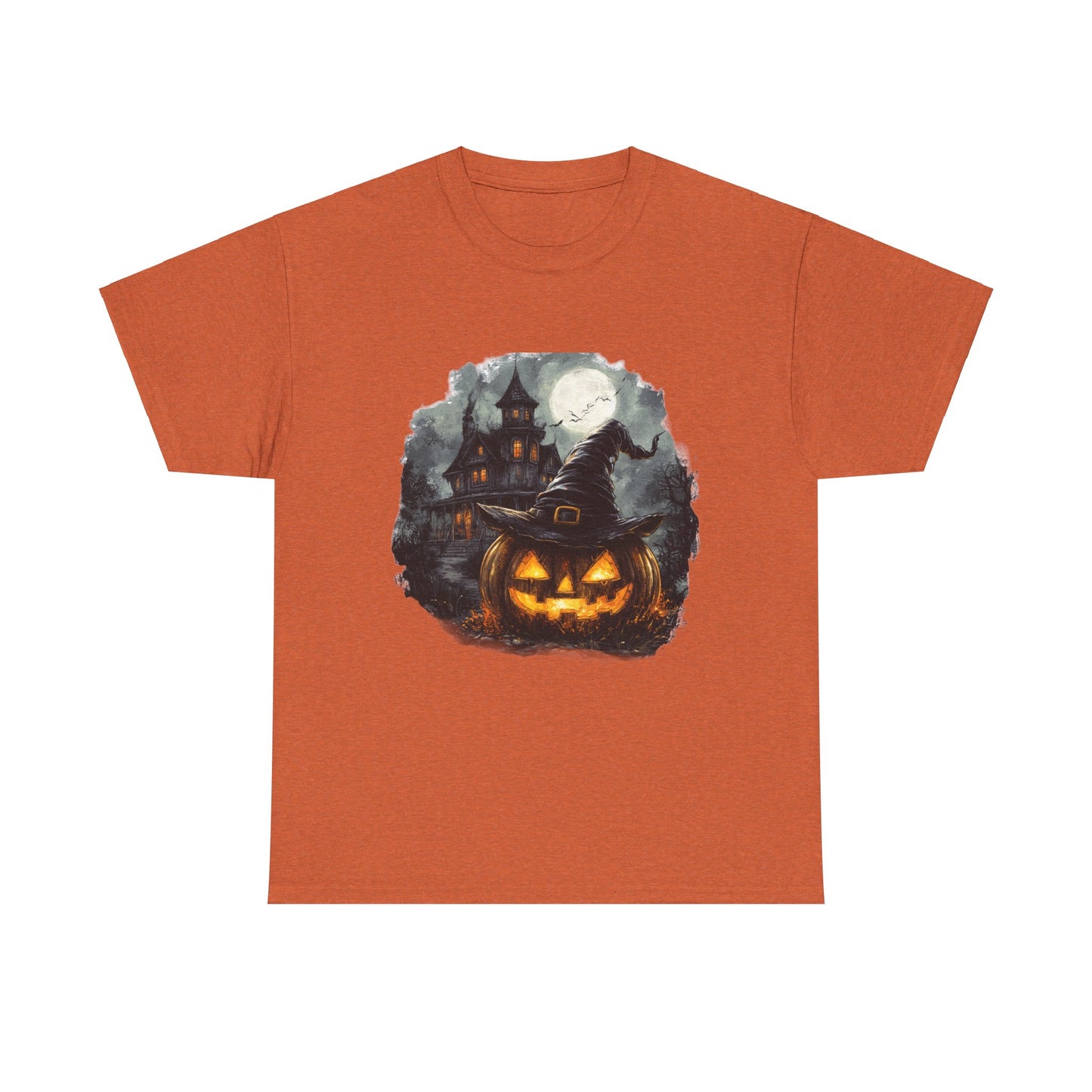 Haunted House Pumpkin - Unisex Heavy Cotton Tee