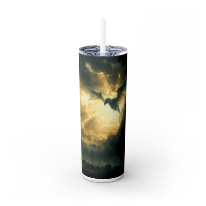 Dragon in Flight - Skinny Tumbler with Straw, 20oz