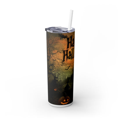 Tumbler Cup - Haunted Castle & Happy Halloween Design