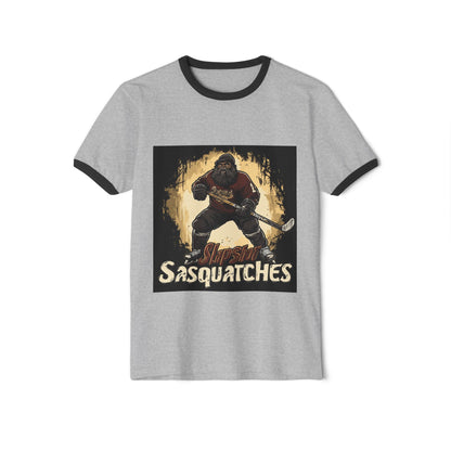 Slapshot Sasquatches hockey club - Unisex Cotton Ringer T-Shirt