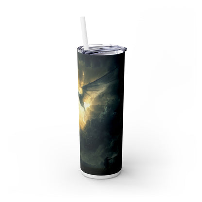 Dragon in Flight - Skinny Tumbler with Straw, 20oz