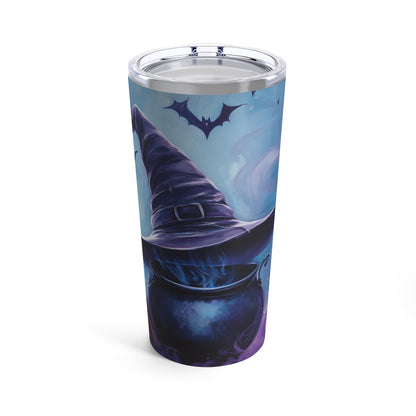 20oz Tumbler Halloween Witches Hat and Cauldron