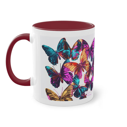 Butterflies - Two-Tone Coffee Mug, 11oz