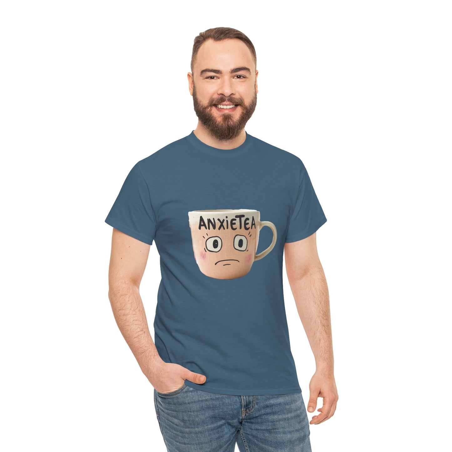 A cup of AnxieTea - Unisex Heavy Cotton Tee