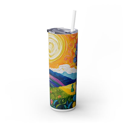 Field of spiral dreams - Skinny Tumbler with Straw, 20oz