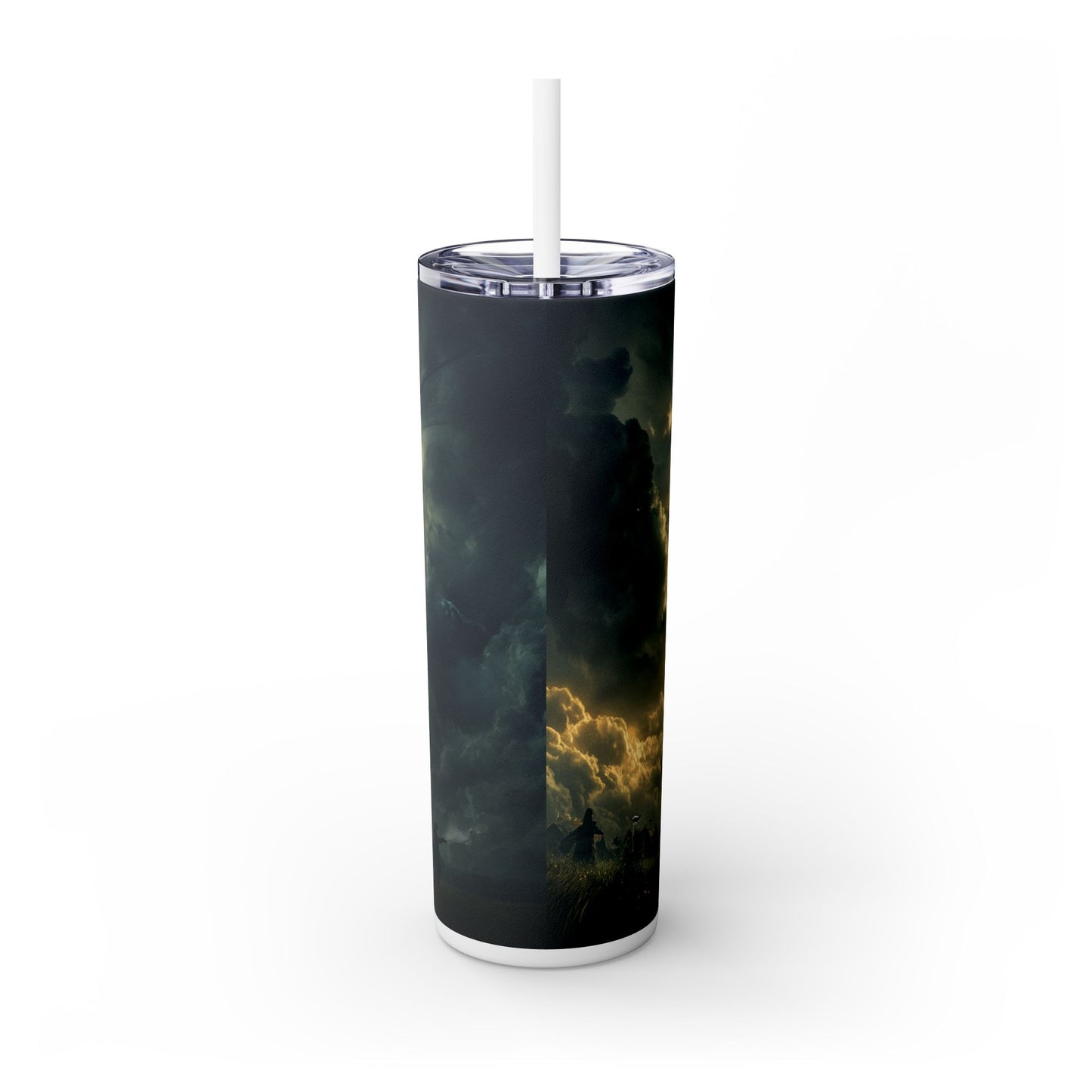 Dragon in Flight - Skinny Tumbler with Straw, 20oz