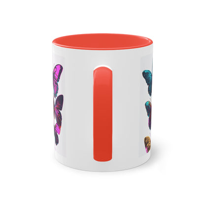 Butterflies - Two-Tone Coffee Mug, 11oz