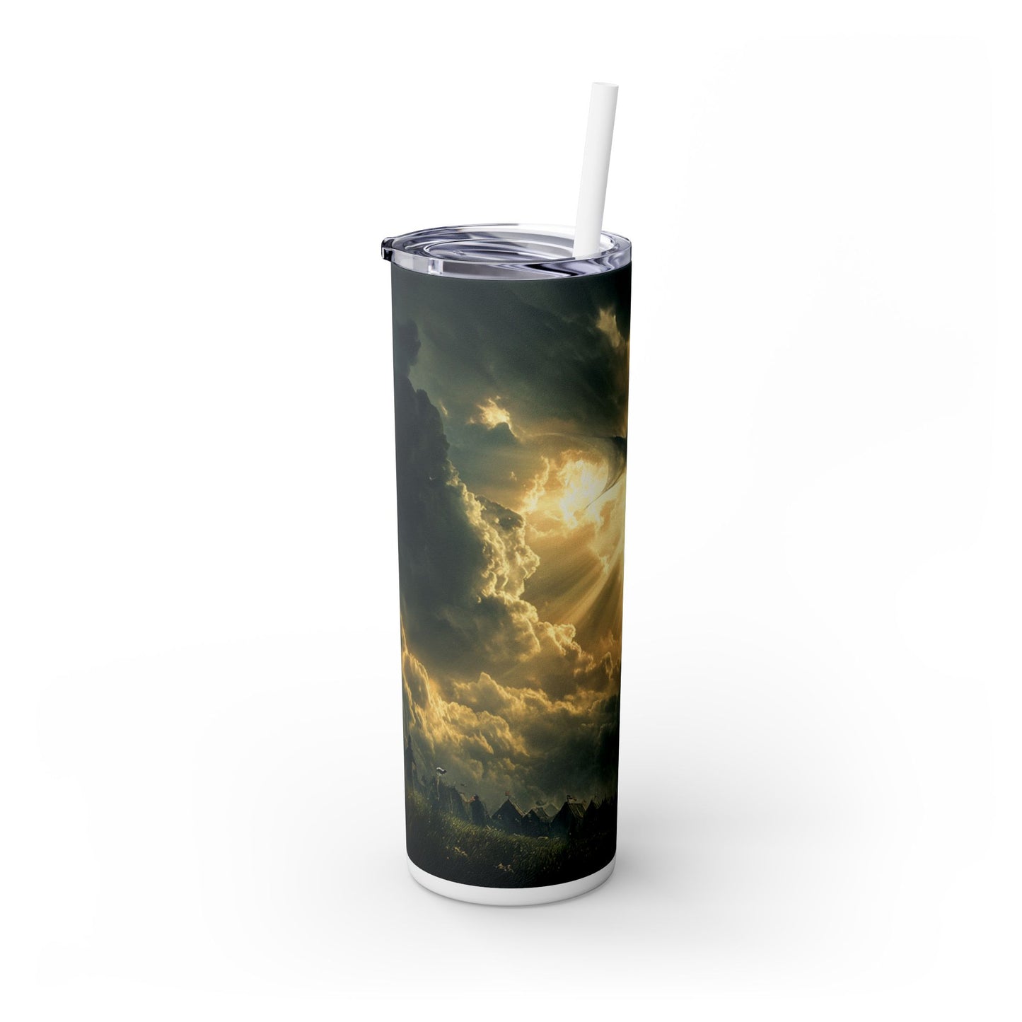 Dragon in Flight - Skinny Tumbler with Straw, 20oz