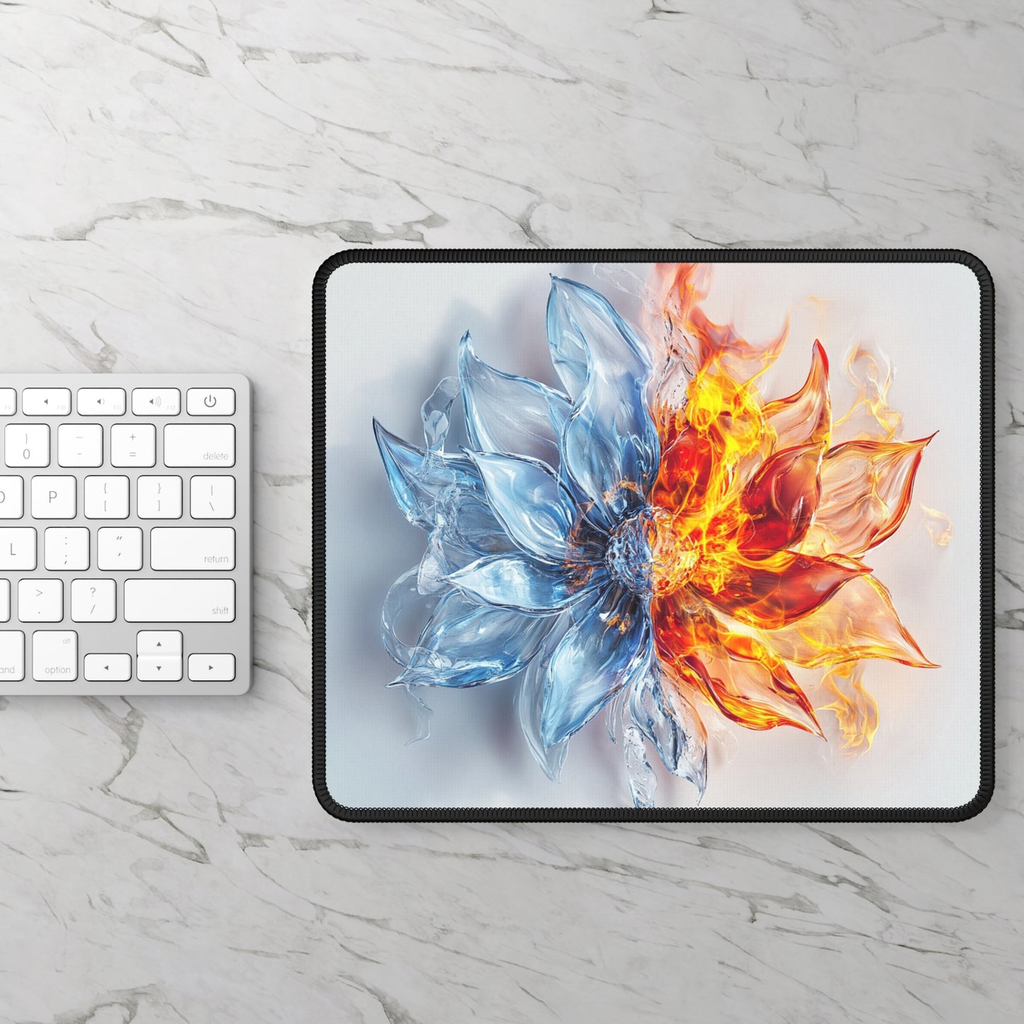 Fire and Icel Flower - Gaming Mouse Pad