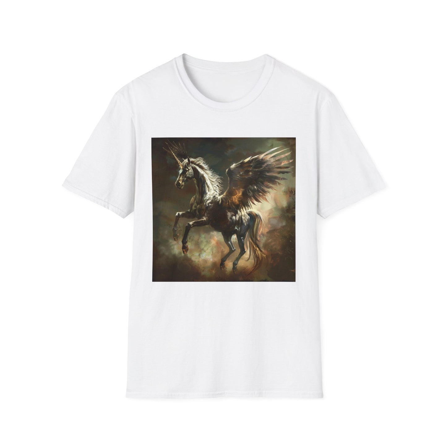 Pegasus flying Unicorn -  Unisex Softstyle T-Shirt