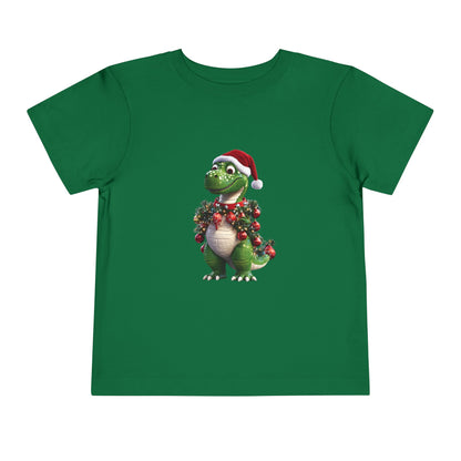 Toddler T-Shirt Christmas T-Rex with Santa Hat