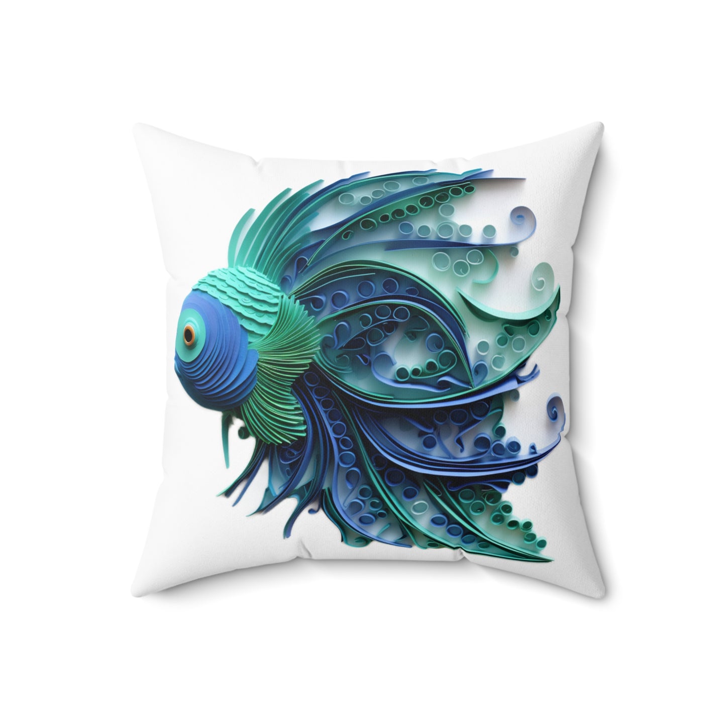 Quill Fishy - Spun Polyester Square Pillow