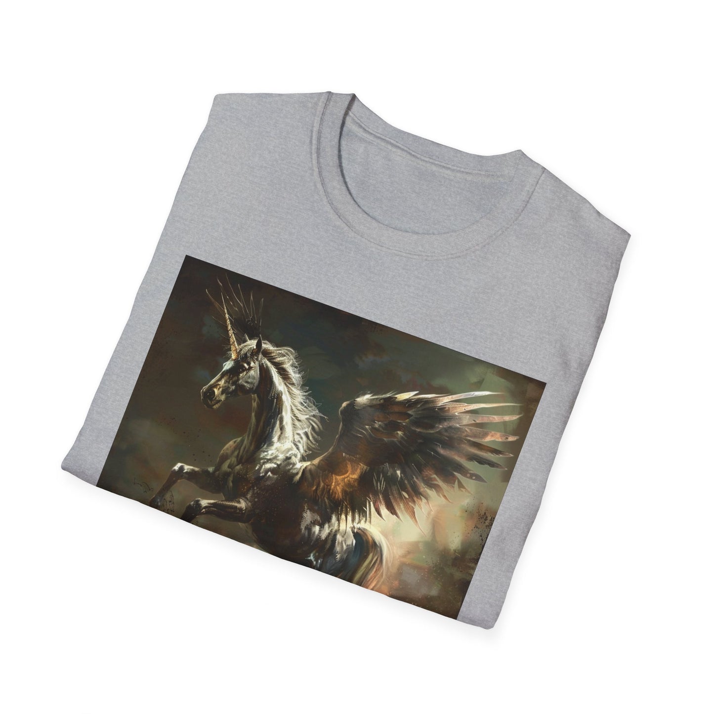 Pegasus flying Unicorn -  Unisex Softstyle T-Shirt