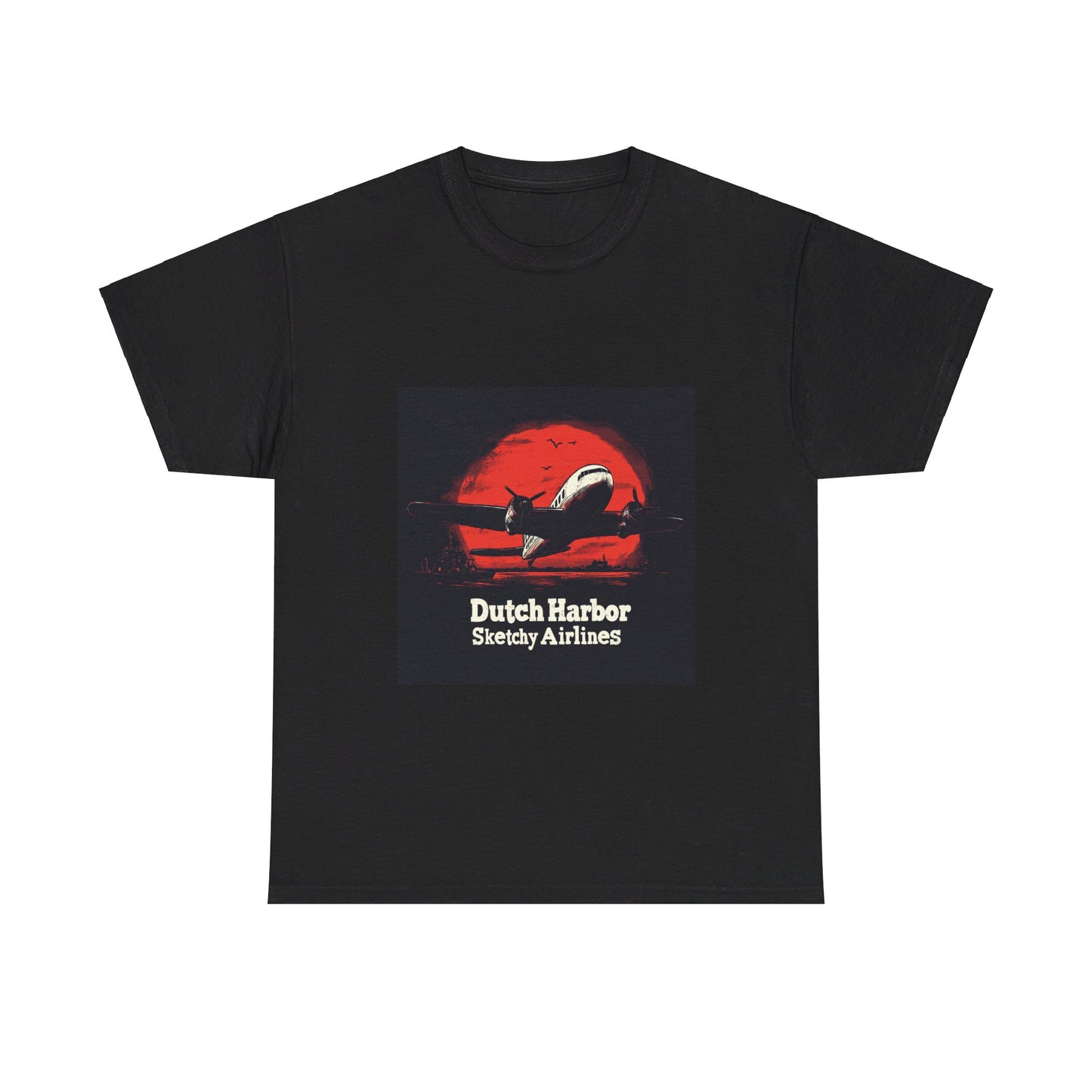 Dutch Harbor Sketchy Airlines - Unisex Heavy Cotton Tee