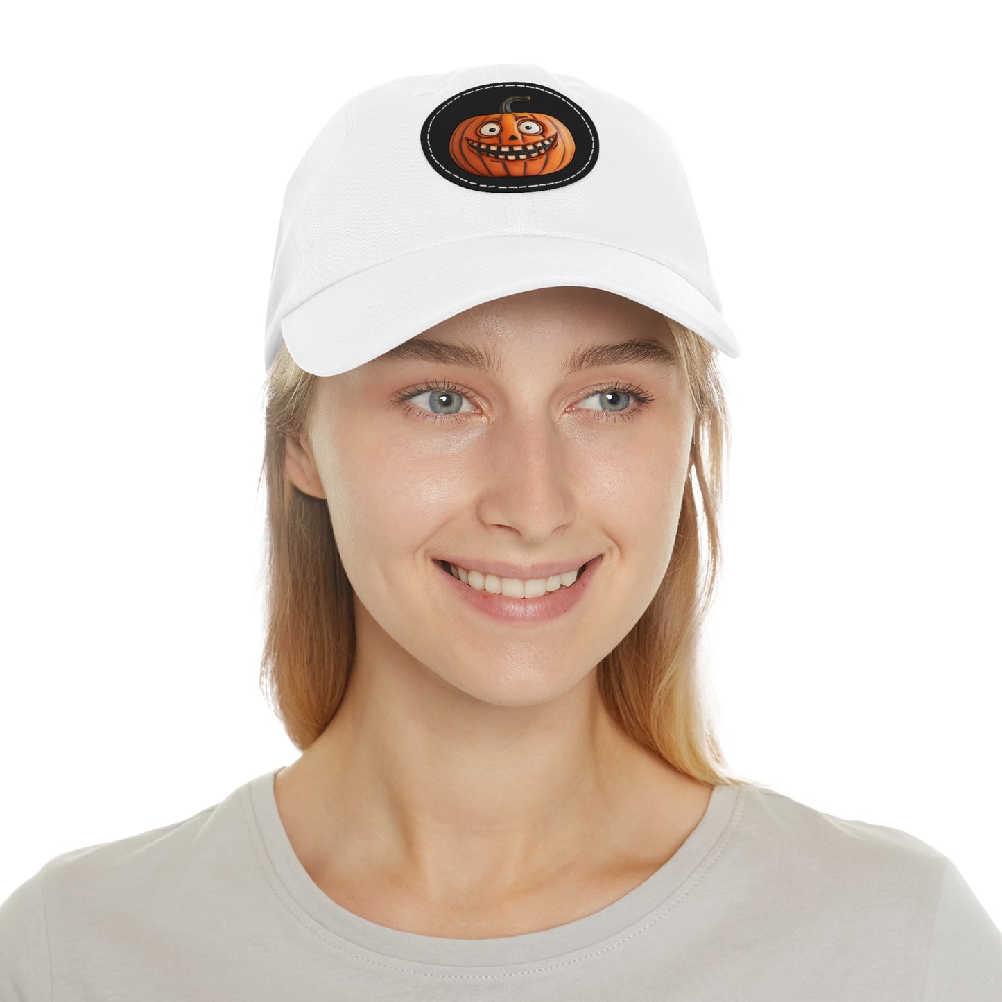 Halloween Pumpkin Costume - Dad Hat with Leather Patch (Round)