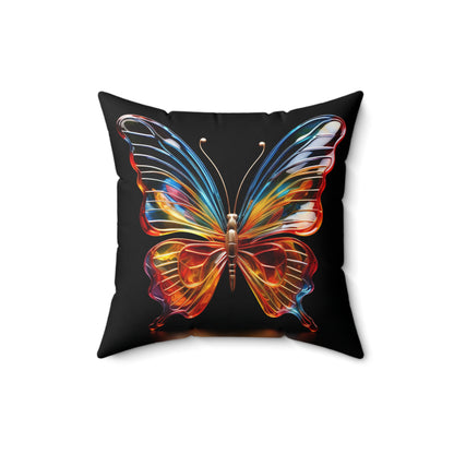 Glass Butterfly - Spun Polyester Square Pillow