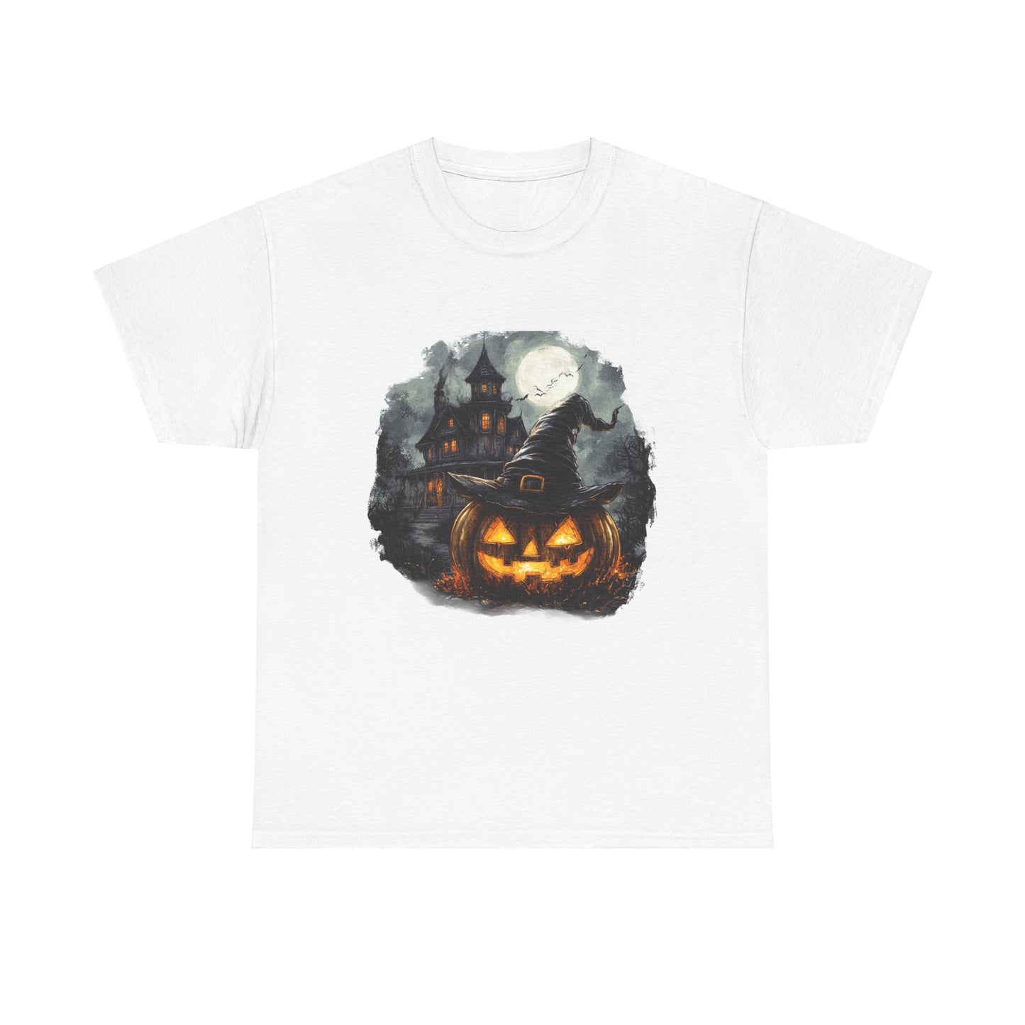 Haunted House Pumpkin - Unisex Heavy Cotton Tee