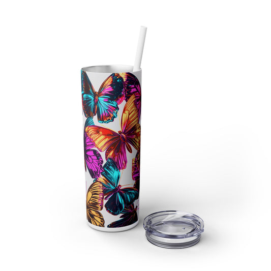 Butterfly - Skinny Tumbler with Straw, 20oz