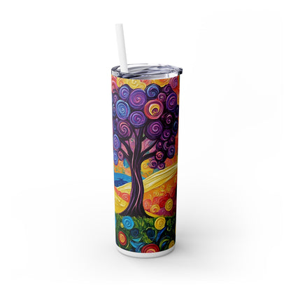 Field of spiral dreams - Skinny Tumbler with Straw, 20oz